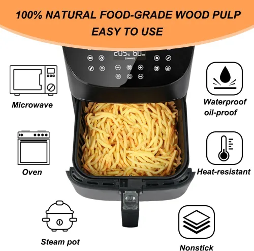 Miniatura 5 de BYKITCHEN Revestimientos para freidora de aire de 9.4x8.7 pulgadas compatibles con freidora de aire de 4-7QT y freidora de aire multifuncional