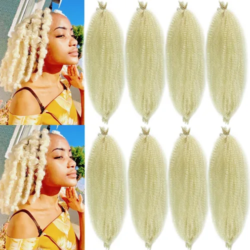 Miniatura 16 de Cabello afro Twist morado degradado de 16 pulgadas, cabello Marley pre-separado para rastas suaves, cabello trenzado Marley Twist Ombre Kinky Spring