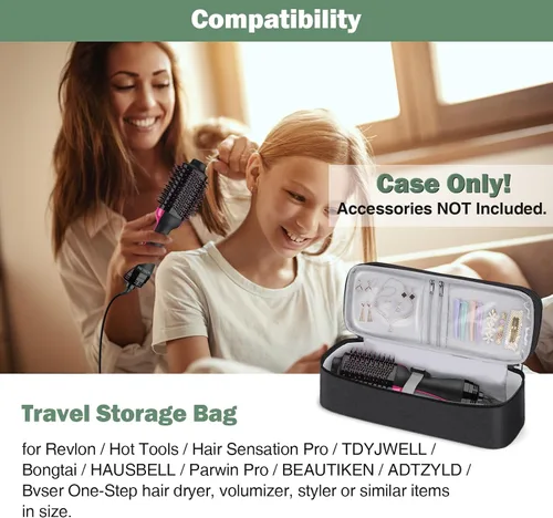 Miniatura 2 de SITHON Estuche de transporte de viaje de doble capa para Shark FlexStyle/SmoothStyle, bolsa organizadora de almacenamiento resistente al agua