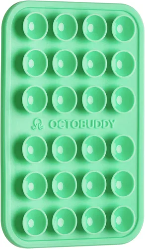 OCTOBUDDY Classic Soporte adhesivo de silicona con succión fuerte para funda de teléfono, manos libres, para selfies y videos, para iPhone y Verde