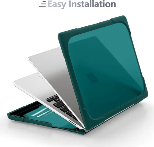 Miniatura 6 de Batianda Funda resistente para laptop Microsoft Surface de 15 pulgadas 5 4 3rd 2022 2021 con soporte plegable y cubierta de teclado, funda Verde