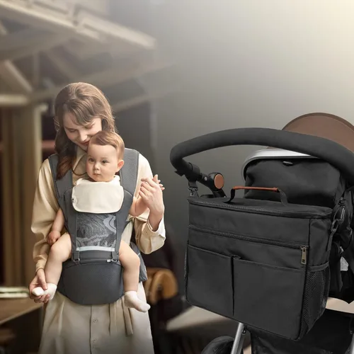 Miniatura 4 de Miracle Maby - Bolsa organizadora de cochecito para mamá, bolsa de carrito de bebé, compatible con cualquier cochecito, multifuncional de gran