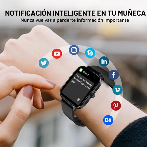 Miniatura 4 de Choiknbo Reloj inteligente con rastreador de fitness para teléfonos Android/iOS, pantalla táctil completa de 1.69 pulgadas con monitor de frecuencia