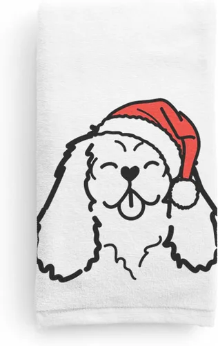 Miniatura 19 de Inkopious Santa Hat Airedale Terrier - Toalla de mano decorativa - Decoración navideña para el hogar