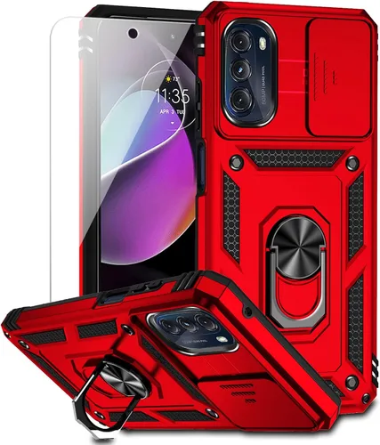 Miniatura 10 de Funda para Moto G 5G 2022 con cubierta deslizante para cámara y protector de pantalla HD [grado militar de 16 pies, probada en caídas], soporte