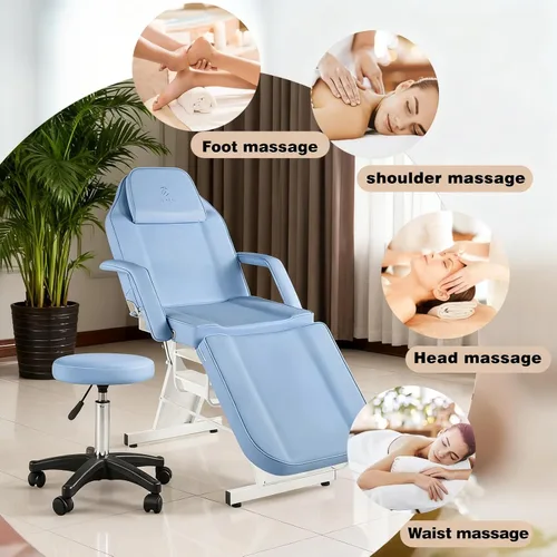 Miniatura 7 de Silla Facial Mesa de Masaje 73 pulgadas 3 Secciones Cama de Masaje Multiusos Mesa de Tatuaje Profesional Equipo de Salón Spa para Spa Facial Spa
