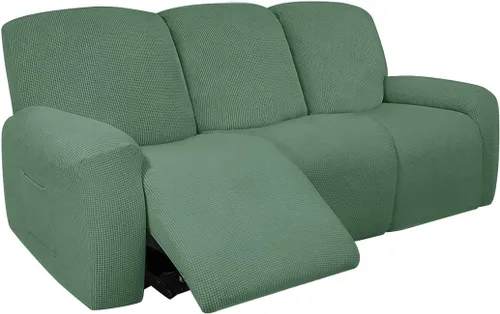 Miniatura 29 de vctops Fundas elásticas resistentes al agua, para sofá reclinable, suaves y lisas, con correa elástica antideslizante, protector de muebles