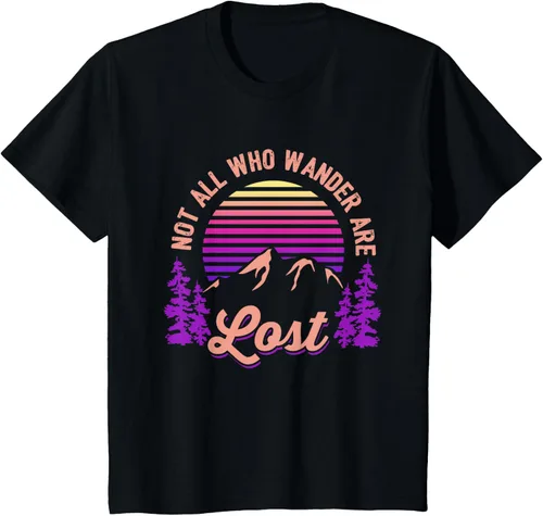 Miniatura 79 de Not All Who Wander Are Lost Vintage Mountains - Camiseta de senderismo, Negro, S