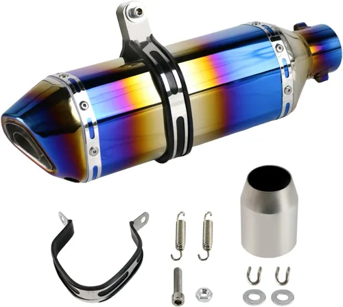 Miniatura 11 de Silenciador de escape de fibra de carbono de 1.5 – 2 pulgadas con DB Killer extraíble para motocicletas de calle/deporte y scooters con tubos