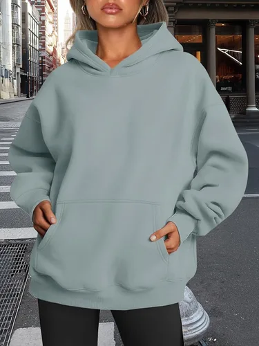 Miniatura 220 de Trendy Queen - Sudaderas extragrandes con capucha para mujer, suéteres de manga larga, sin botones, de vellón, de otoño, ropa de invierno