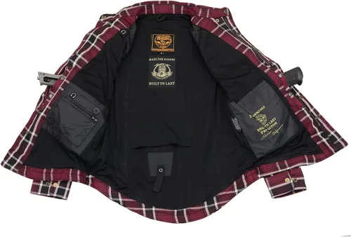 Miniatura 7 de Milwaukee Leather MPM1640 Camisa de franela a cuadros para hombre con armadura aprobada por la CE - Reforzada con fibra de aramida