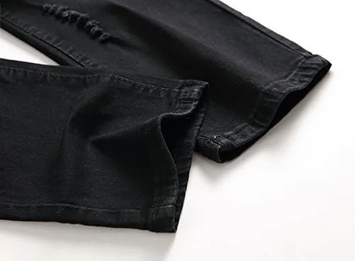 Miniatura 9 de Liuhond Skinny Slim Fashion - Jeans elásticos de motociclista de Hip Hop con agujeros rectos rasgados.