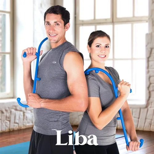 Miniatura 6 de LiBa Masajeador de espalda y cuello, herramientas de masaje de punto de activación para aliviar el dolor y terapia de gancho de masaje manual, F.