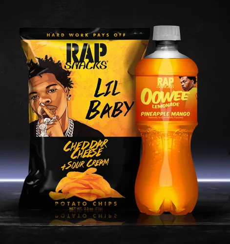 Miniatura 7 de Rap Snacks Lil Baby - Queso cheddar + papas fritas de crema agria, bolsas de 2.5 onzas, paquete de 6