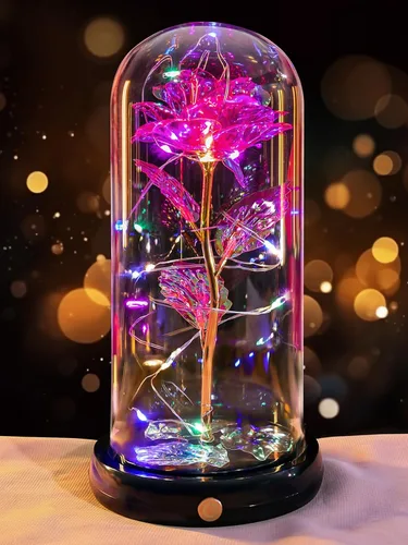 Miniatura 13 de Pusuny Flores para el Día de la Madre, regalos para mamá y mujer, regalo de cumpleaños, rosa de cristal de galaxia eterna, flores de cristal