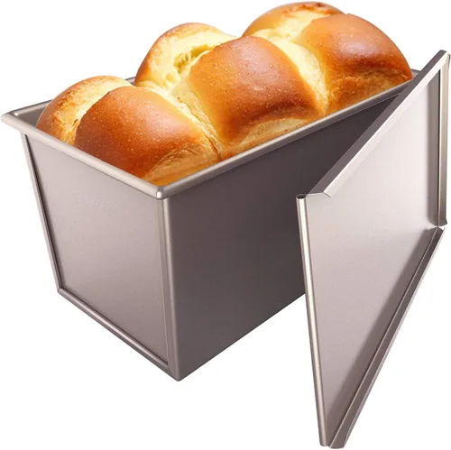 Miniatura 7 de CHEFMADE - Molde con tapa para pan, antiadherente, de acero de carbono, duradero, para hornear, para pastel de carne