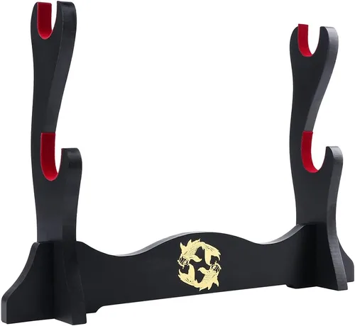 Miniatura 12 de Soporte de espada de terciopelo japonés acolchado Katana Stand Samurai Display Rack Soporte Todo Tanto Espada yin y Yang 1 Nivel