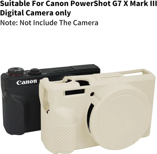 Miniatura 5 de Funda G7X Mark III, Funda Protectora para Cámara Digital Canon Powershot G7X Mark III, Funda de Silicona con Cubierta de Lente Extraíble, Funda