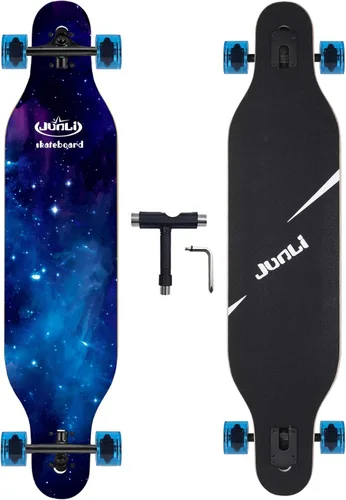 Miniatura 12 de Junli - Patineta Freeride de 41 pulgadas, para skateboarding, estilo libre y pendientes. Pez Océano