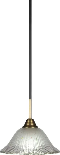Miniatura 167 de Toltec Lighting Paramount - Mini colgante de 1 luz en acabado negro mate con cristal de arte perla de 7 pulgadas y estilo negro