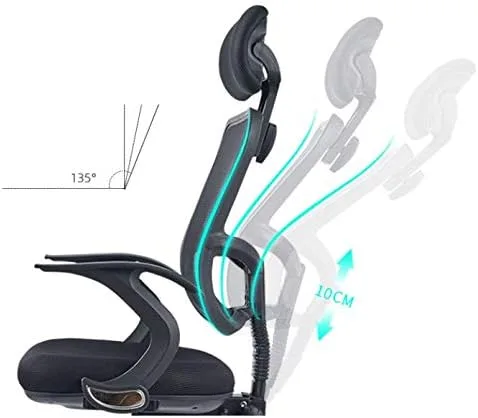Miniatura 3 de Silla elevadora para computadora, asiento para el hogar, silla de oficina, silla de juegos, silla de oficina con respaldo reclinable (A)