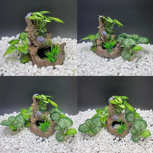 Miniatura 5 de Betta Fish Tank - Decoración de cueva para acuario, accesorios de decoración de acuario, almohadilla de hoja de betta, hamaca