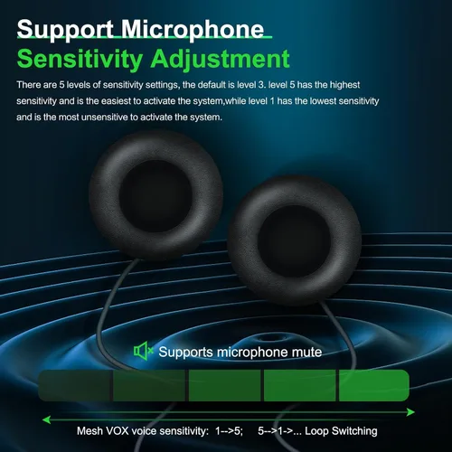 Miniatura 8 de EJEAS Q8 Intercomunicador Bluetooth para casco de motocicleta, nuevo sistema de intercomunicación de grupo Mesh 3.0 con intercambio de música