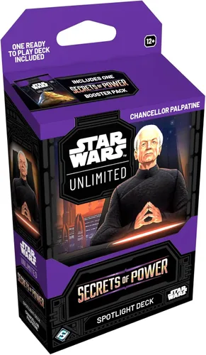 Asmodee Star Wars: Unlimited TCG Secrets of Power Chancellor Palpatine Spotlight Deck - Baraja preconstruida de 50 cartas lista para jugar con