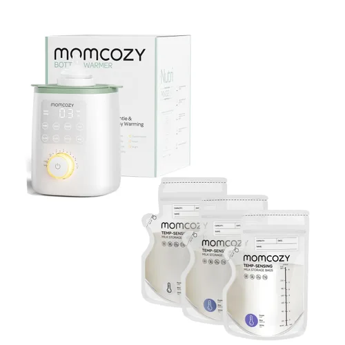 Momcozy Calentador de biberones Retain Nutrients, calentador de biberones 9 en 1 con luz nocturna y bolsa de almacenamiento de leche materna Momcozy