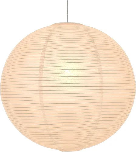 (55 cm) Gran pantalla redonda de papel para lámpara colgante, pantalla de lámpara de papel de arroz blanco, pantalla plegable de papel para lámpara