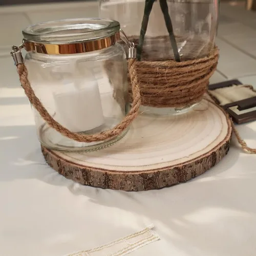 Miniatura 7 de 10 piezas de rodajas de madera para centros de mesa de 5.5-6.5 pulgadas, círculos de madera para decoración de mesas, círculos de madera rústica