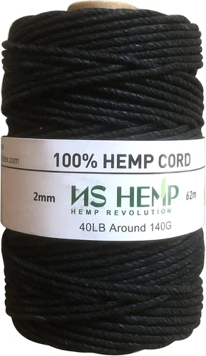 Miniatura 4 de [NS HEMP ] Cuerda de cáñamo 100% de cáñamo de 0.079 pulgadas, 205 pies, envolviendo panaderos para cocinar manualidades, cordel de cocina