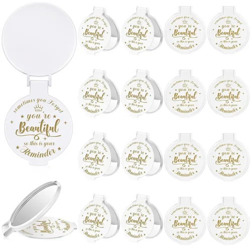 Miniatura 21 de 100 piezas de espejo compacto inspirador de 2.76 pulgadas a granel para mujeres, pequeños regalos de graduación, día de la madre, fiesta, bolso