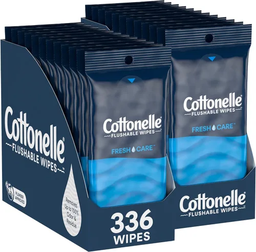 Cottonelle Fresh Care Toallitas húmedas desechables para llevar, toallitas húmedas para adultos, paquete de 24 para llevar, 14 toallitas por paquete