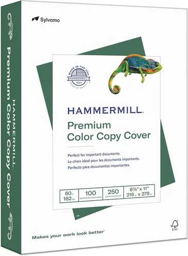 Hammermill Cartulina copia de color premium 60 libras 85 x 11 pulgadas 1 paquete 250 hojas 100 brillantes fabricada en Estados Unidos 122549R blanco