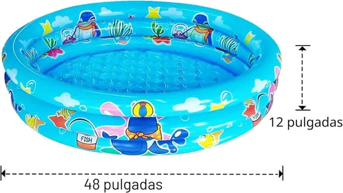 Miniatura 7 de Piscina infantil de 3 anillos para niños pequeños, 48"X12", piscina para niños, piscina inflable de pelotas para bebés, piscina pequeña para bebés