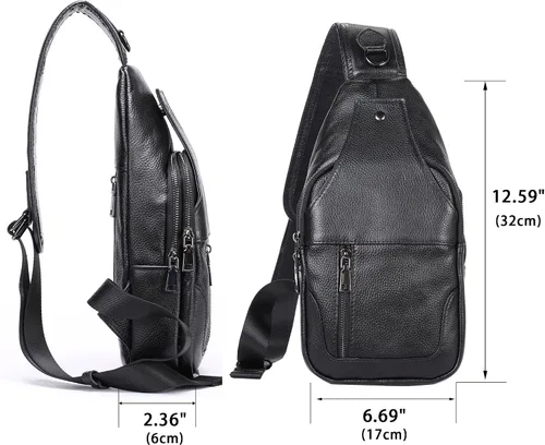 Miniatura 191 de LUKZIJAES Bolso bandolera de cuero genuino para hombre