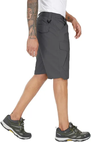 Miniatura 5 de NAVEKULL Pantalones cortos tácticos para hombre, camuflaje al aire libre, senderismo, Rip Stop militar, cargo