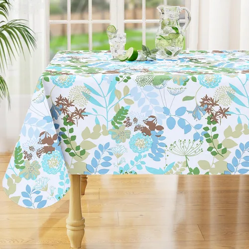 Miniatura 8 de misaya Mantel rectangular de vinilo impermeable, mantel lavable con reverso de franela, mantel de plástico para cena, picnic, interior y exterior