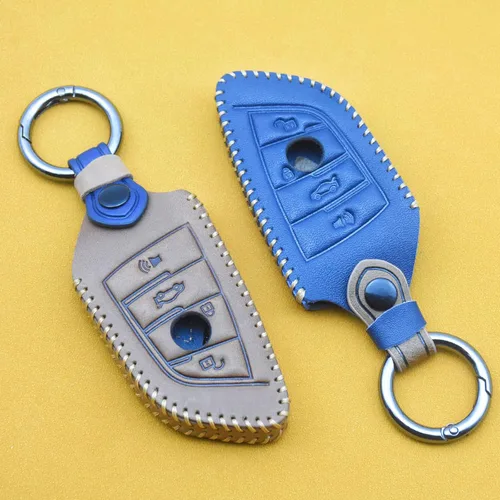 Miniatura 5 de Funda de cuero genuino para llavero BMW, accesorios para BMW 3, 4, 5, 7, X3, X4, X5, X6, X7, color azul