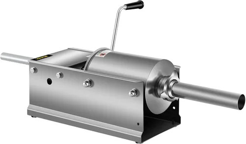 Miniatura 8 de Happybuy Embutidora de salchichas horizontal 3L/7 libras, máquina manual de embutido con 5 boquillas de relleno, máquina de relleno de salchichas