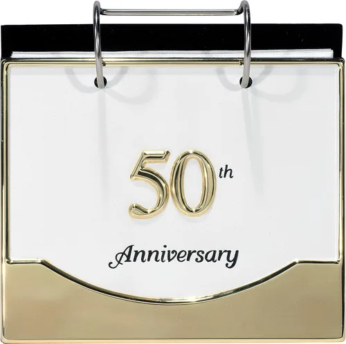 Miniatura 6 de Malden International Designs - Marco de fotos de dos tonos para boda, 50 aniversario, 4 x 6 pulgadas, dorado/plateado