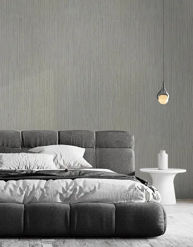 Miniatura 5 de Papel tapiz texturizado de tela de pasto gris para baño y dormitorio, papel adhesivo extraíble impermeable para gabinetes y muebles, 17.3 x 118