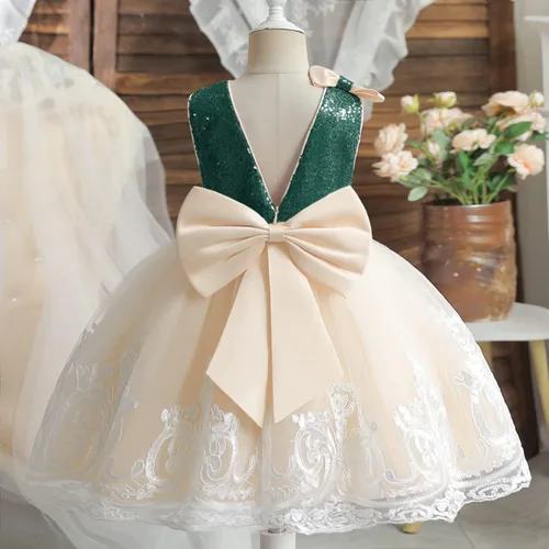 Miniatura 6 de NNJXD - Vestido de princesa de tul con flores, para usar en bodas, para niñas pequeñas y bebés