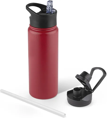 Miniatura 102 de Botella de agua aislada de 64 onzas con tapas de pajita y boquilla, jarra de agua de acero inoxidable de medio galón con mango de paracord, vacío