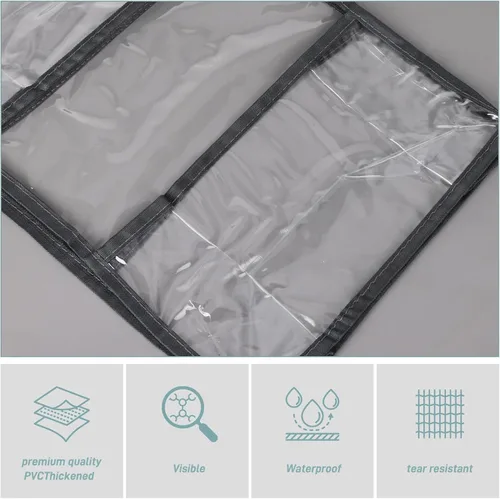 Miniatura 6 de Fixwal Organizador colgante de despensa con 6 estantes para colgar sobre la puerta, con bolsillos de plástico transparente detrás de la puerta