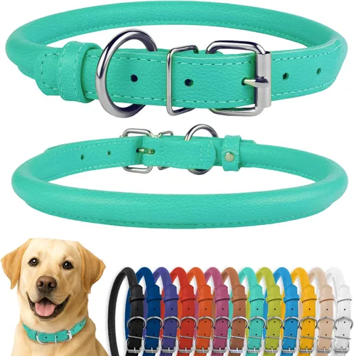 Miniatura 70 de CollarDirect Collar de perro con tachuelas, collares de cuero para mascotas para perros pequeños, medianos y grandes, acolchado suave, marrón, negro