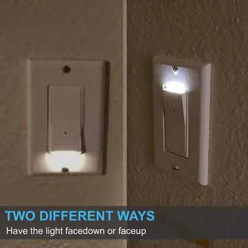 Miniatura 4 de Paquete de 10 interruptores de luz SOZULAMP con luz nocturna LED de 15 amperios, 120/277 voltios, interruptor de pared de un solo polo, sensor