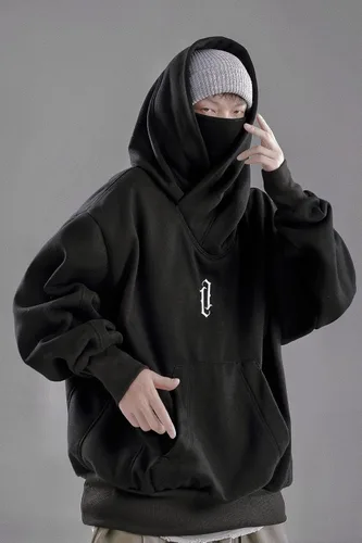 Miniatura 3 de Niepce Inc Streetwear - Sudadera con capucha pesada de gran tamaño con polaina para el cuello