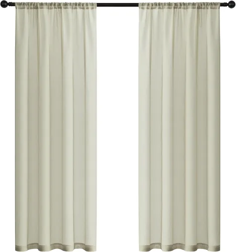 Miniatura 37 de MRTREES Cortinas transparentes de Aqua Blue, para cocina, de 36 pulgadas de longitud, cortinas transparentes de gasa con filtro de luz, cortinas